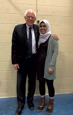 Sen. Bernie Sanders and Firdaus Muhammad - COURTESY OF FIRDAUS MUHAMMAD