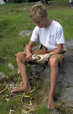Whittling at Night Eagle - COURTESY OF NIGHT EAGLE WILDERNESS ADVENTURES