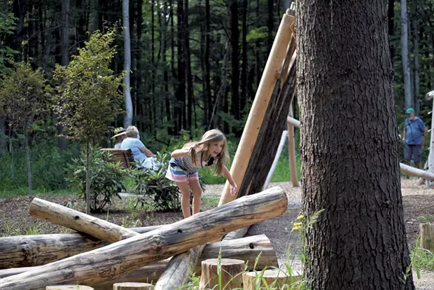 A rustic balance beam - COURTESY OF SOUTH BURLINGTON RECREATION & PARKS