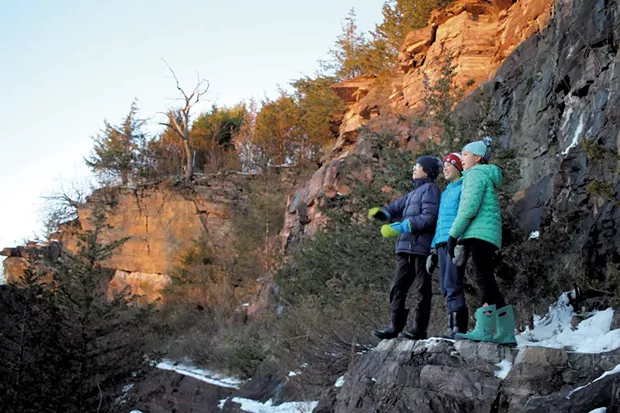Heather's son Jesse (center) and friends at Redstone Quarry in Burlington - BEN WANG
