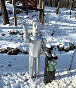 The Tin Man mascot at the trailhead - VICKI WILSON