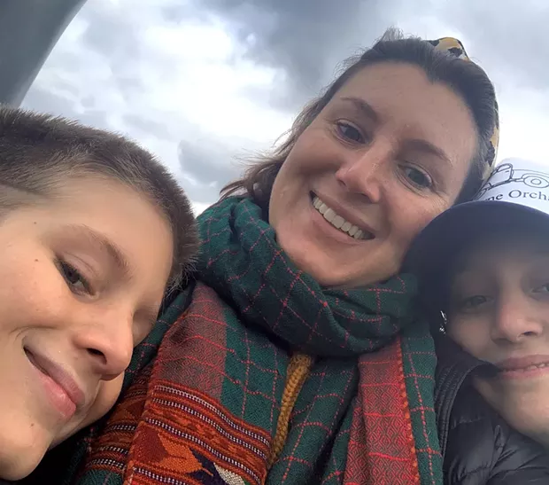 Alison with son Theo and daughter Mira
