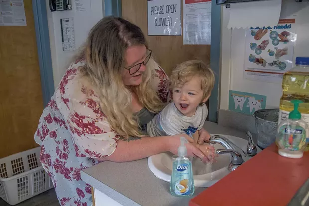 Washing hands in Milton - COURTESY OF CHAMPLAIN VALLEY HEAD START