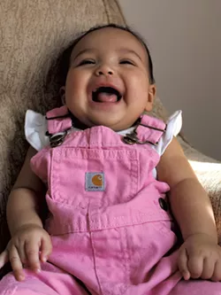 Pink Carhartt overalls, one of Maria's thrifting scores - MARIA MUNROE