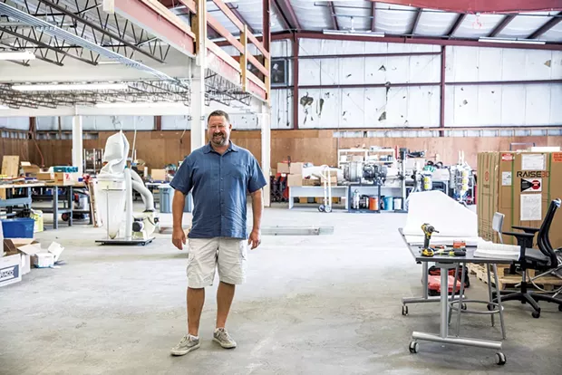 Marty Spaulding at the new home for two Burlington Technical Center programs, pre-tech and aviation - CAT CUTILLO