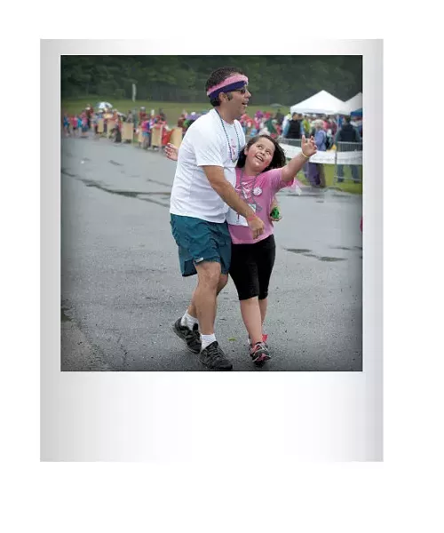 Andy Bilodeau and daughter Gemma finishing the Girls on the Run 5K in 2013. Submitted by Betzi Bilodeau, Essex