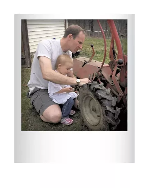 Eloise Luce “helping” dad, Craig Luce, with the tillerlast month. Submitted by Morgan Luce, Underhill.
