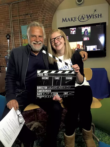 Jonathan Goldsmith with Wish Kid Jamie Heath