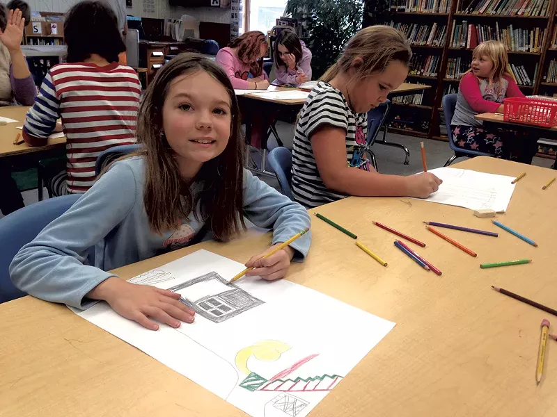 Craftsbury students Lilian Allen and Sage Sweeney - BRETT STANCIU