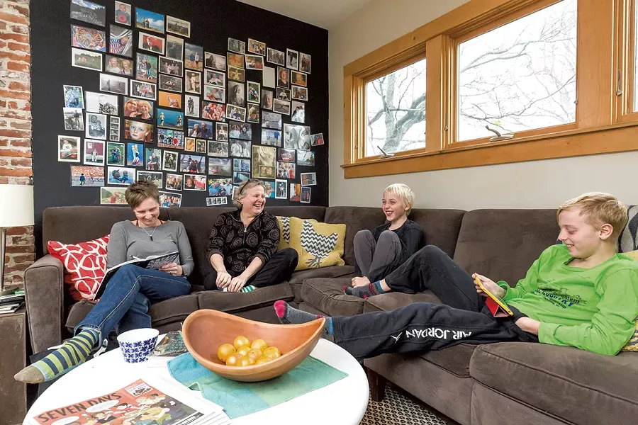 Moms: Judy Klima (right), 56, arts integration coach at the Integrated Arts Academy at H.O. Wheeler; Anna Thelemarck (left), 48, owner, Struktur architectural design firm - Sons: Anders, 11; Kuba, 9 - OLIVER PARINI