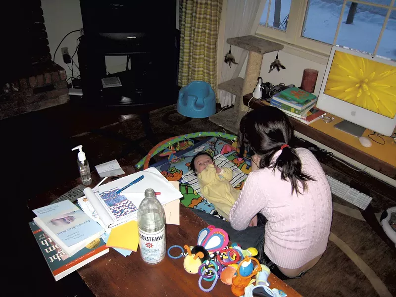 Dubief with her children in the early years of parenting - COURTESY OF ALEXIS DUBIEF