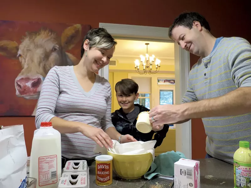 Heather with son Henry and husband Karl - MATTHEW THORSEN