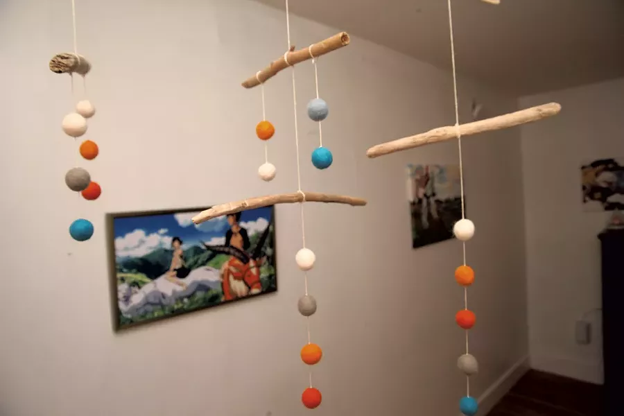 Driftwood and wool mobile - MATTHEW THORSEN