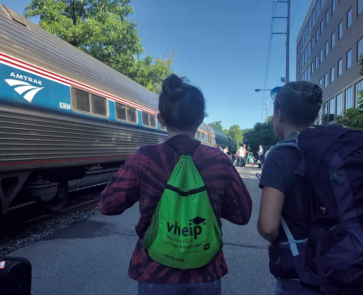 Maverick and Gabriela at the Brattleboro train station - BRETT STANCIU