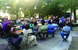 Detroit’s Paradise Valley Park during a recent jazz concert.