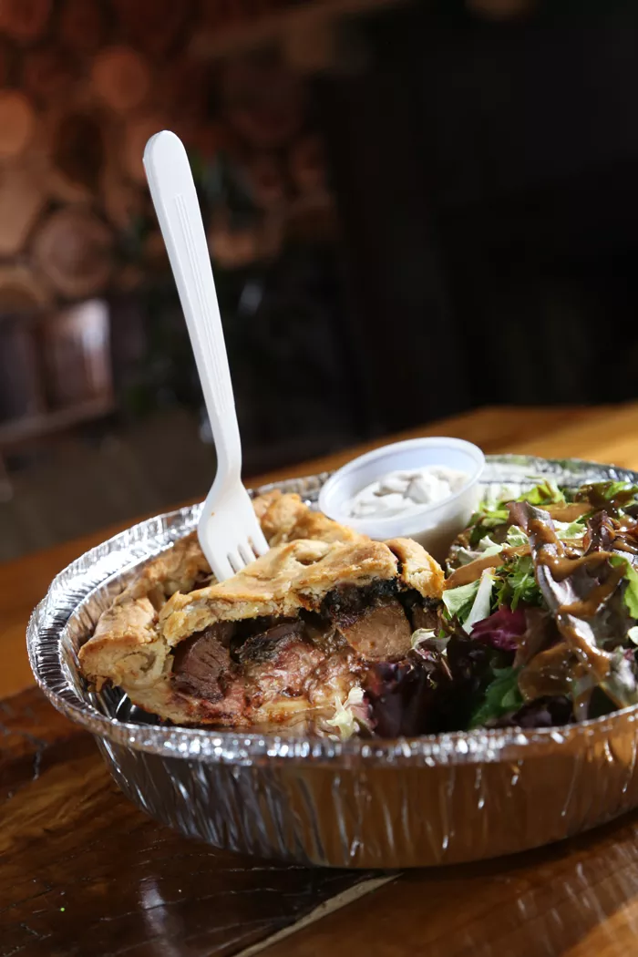 SMOG pie, which is steak, mushroom, onion and Gruyère, from Dangerously Delicious Pies in Detroit. - PHOTO BY ROB WIDDIS.