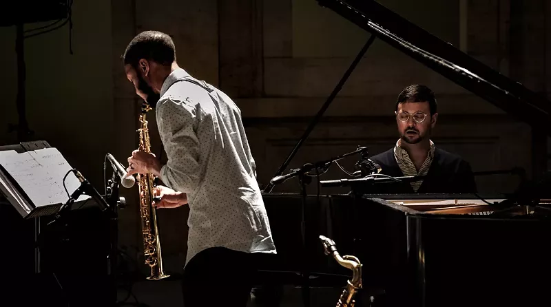 Marcus Elliot and Michael Malis of jazz duo Balance. - COSTA KAZALEH SIRDENIS