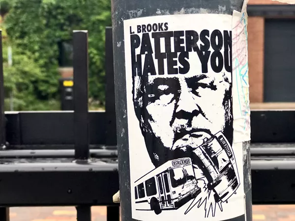 Anti-L. Brooks Patterson graffiti in Detroit. - STEVE NEAVLING