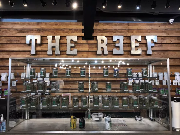 Wares for sale at The Reef medical marijuana provisioning center in Detroit. The Reef is suing LARA and the city of Detroit for failing to provide licenses to allow it to sell recreational marijuana. - STEVE NEAVLING