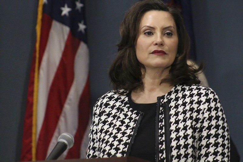 Gov. Gretchen Whitmer at a news conference Monday. - STATE OF MICHIGAN