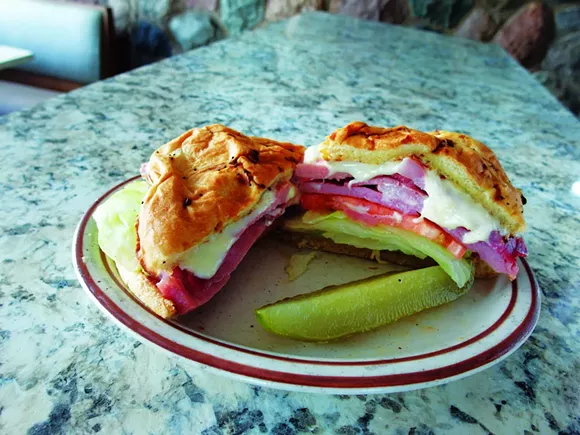 THE “STACKED HAM SANDWICH” FROM JOHNNY’S HAM KING. | PHOTO BY SERENA MARIA DANIELS