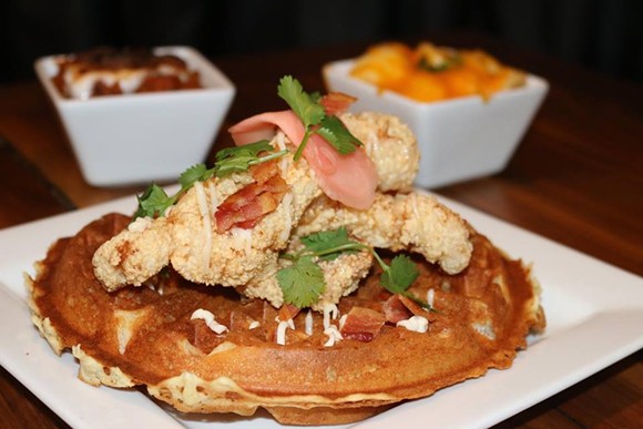 Chicken and waffles, Karaage-style with ginger marinated chicken. - CAFE MUSE/FACEBOOK