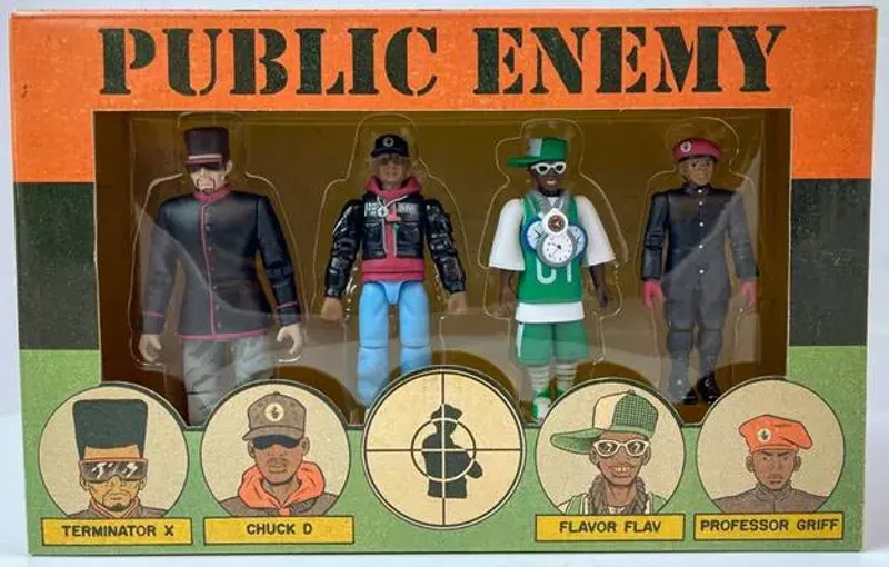 “Public Enemy: Terminator X, Chuck D, Flavor Flav, and Professor Griff,” action figures, 2020. - IMAGE COURTESY OF THE BLACK HISTORY 101 MOBILE MUSEUM