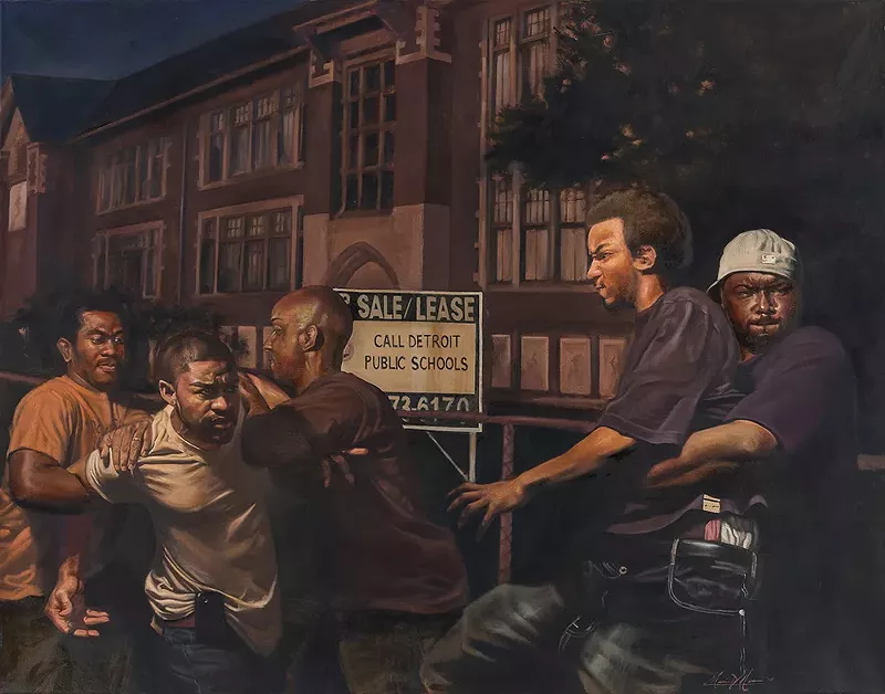 Art gets real: Detroit artist Mario Moore draws from life for inspiration for his realistic paintings. - MARIO MOORE