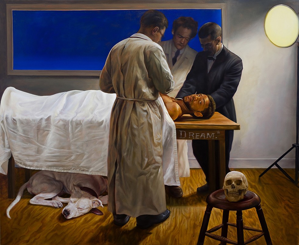 "A Student's Dream" by Mario Moore (2017); oil on canvas. 68 x 80 inches. - COURTESY OF DAVID KLEIN GALLERY