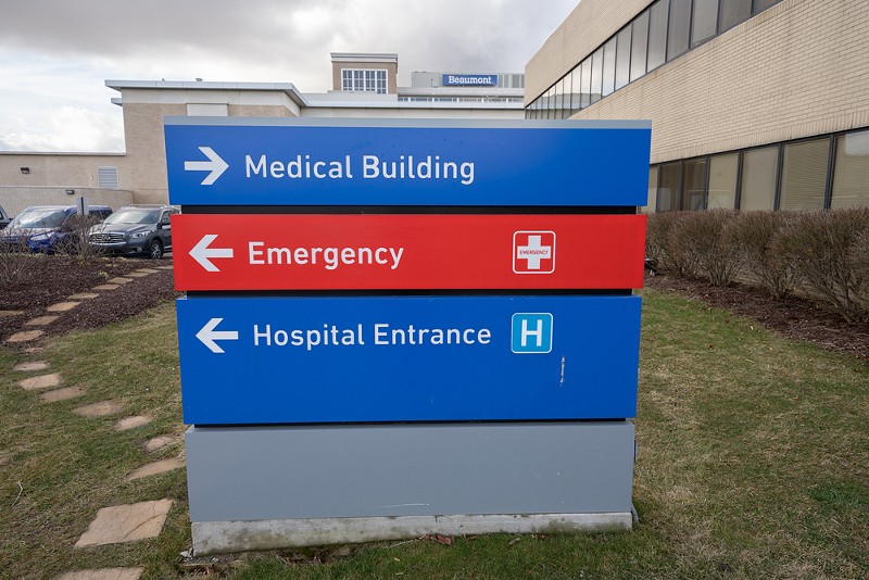Beaumont Hospital emergency room sign. - J.A. DUNBAR, SHUTTERSTOCK