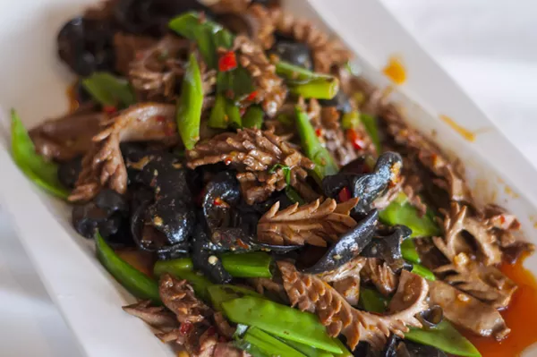 Quick-fried pig kidneys. - PHOTO BY TOM PERKINS