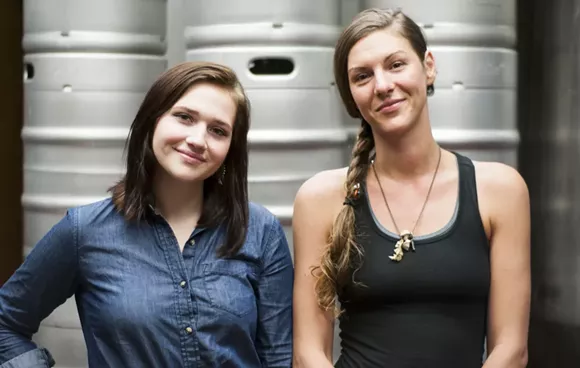 Rachel Smith, left, and Chelsea Piner; assistant and head brewer at Traffic Jam & Snug. - TOM PERKINS