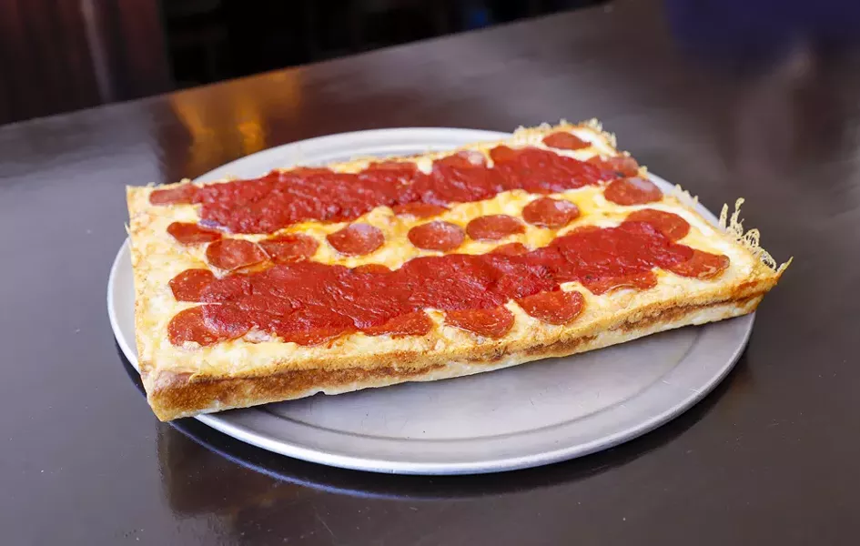 The classic Detroit-style pizza from Shield's. - BRIDGET EKIS