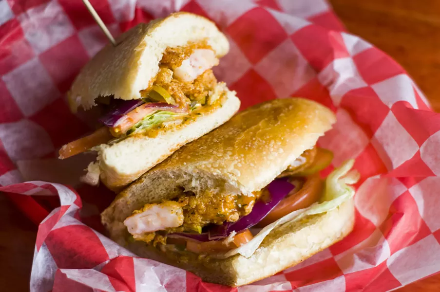 Po'boy from Brush Street Stadium Deli. - TOM PERKINS
