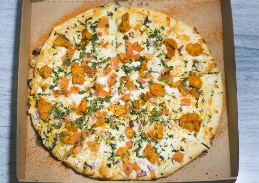 Chicken shawarma pizza. - TOM PERKINS