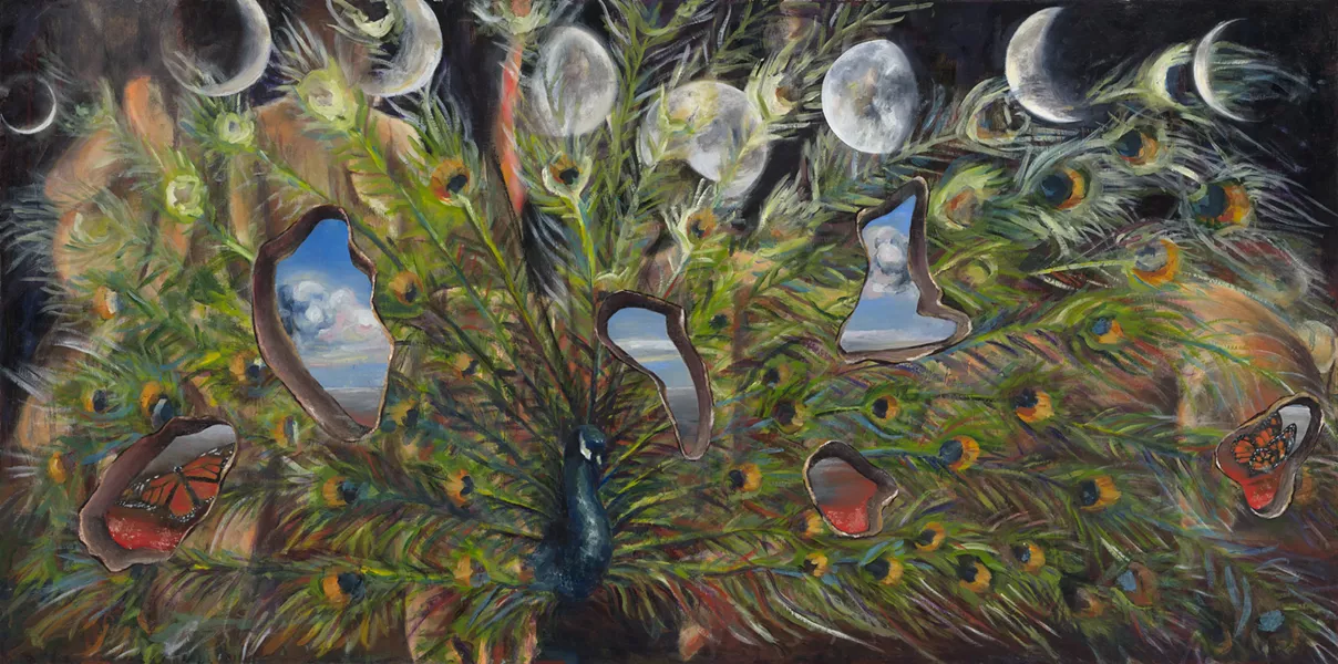 “Moon Phases and Peacocks,” by Stephanie Sucaet-Felczak. - COURTESY OF THE ARTIST