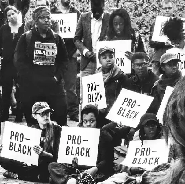 EMU students protest. - PHOTO COURTESY DAQUANN HARRISON