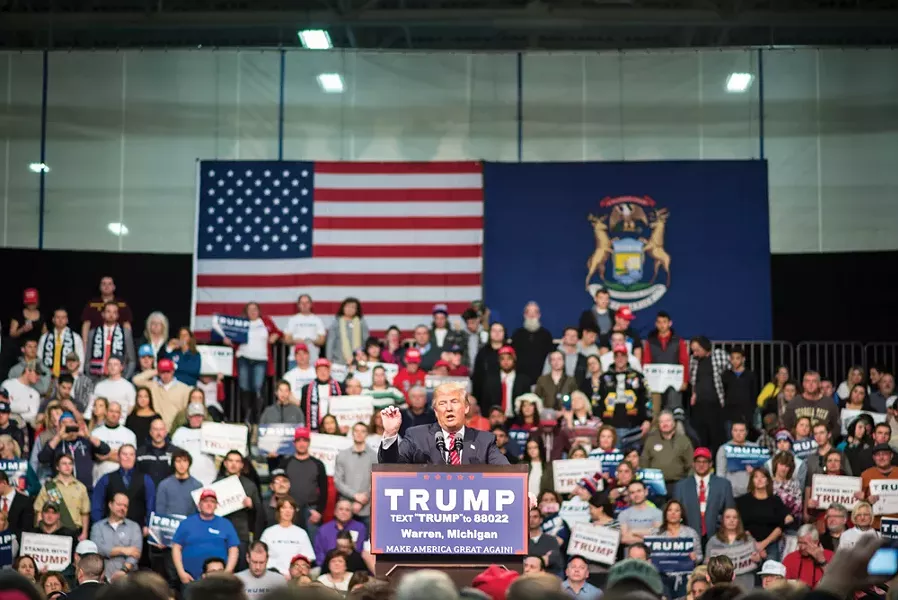 Simpler times: Then-candidate Donald Trump campaigning in Warren. - SHUTTERSTOCK