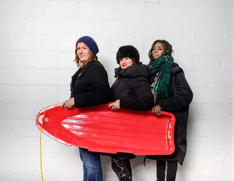 Casual Sweetheart: Erin Norris, Lauren Rossi, and Dina Bankole - PHOTO BY DOUG COOMBE