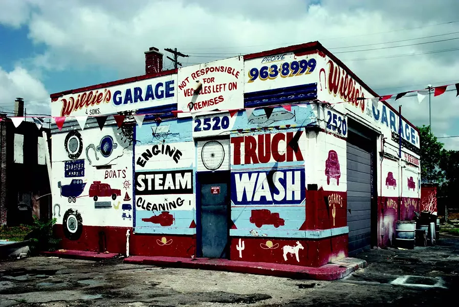 Through photography, Vergara hopes to protect eye-popping examples of hand-painted commercial art from oblivion. Willie’s Garage, pictured here, is now trendy Corktown eatery Katoi.