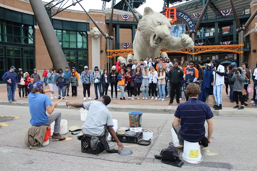 Street drummers in Detroit. - NOWSHIN CHOWDHURY