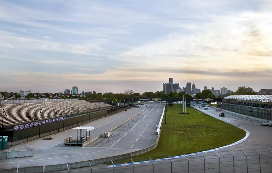 Parkgoers navigate the race track over a month before the race. - TOM PERKINS