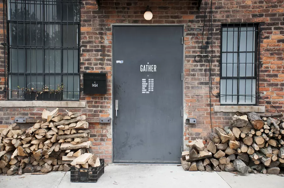 Wood for Gather's wood burning stove. - PHOTO BY TOM PERKINS