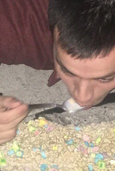Michigan man fills pothole with Lucky Charms, eats it