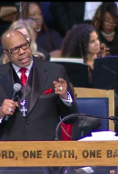 Rev. Jasper Williams delivers Aretha Franklin's eulogy.
