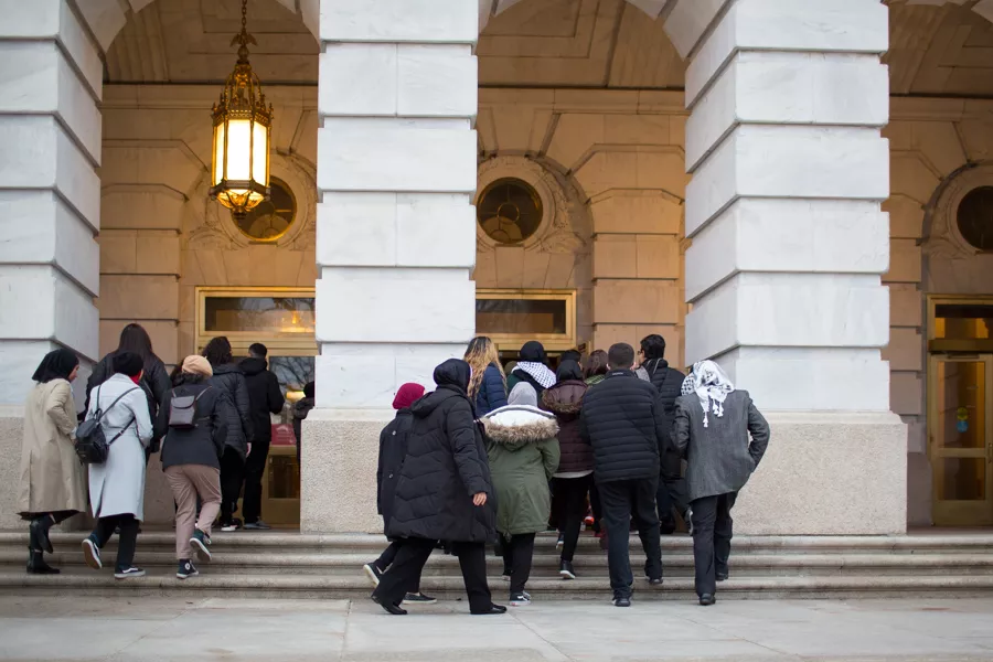 Youth from Tlaib’s district boarded a bus in Dearborn for a nine-hour commute to Washington, D.C., in response to Tlaib’s open invitation for constituents to see her office and celebrate together. - ERIK PAUL HOWARD