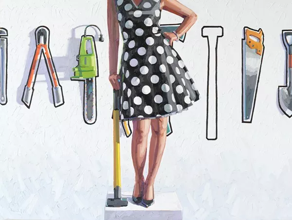 Kelly Reemtsen, “Miss Fit,” oil on panel. - COURTESY OF DAVID KLEIN GALLERY