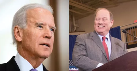 President Joe Biden and Mayor Mike Duggan. - SHUTTERSTOCK / DUGGAN CAMPAIGN