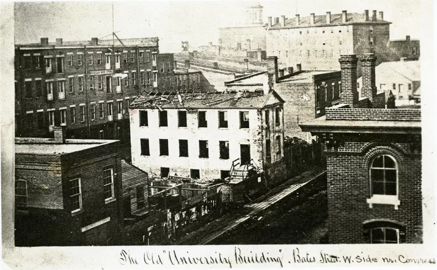Catholepistemiad, the old “University Building,” in Detroit in 1858. - BURTON HISTORICAL COLLECTION