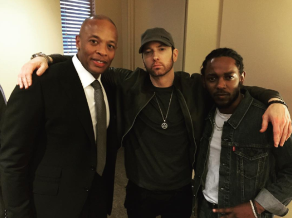 Eminem Posts Photo With Dr Dre And Kendrick Lamar While Sporting A New Beard City Slang